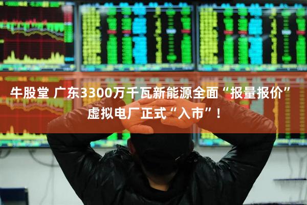 牛股堂 广东3300万千瓦新能源全面“报量报价” 虚拟电厂正式“入市”！
