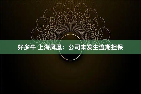 好多牛 上海凤凰：公司未发生逾期担保